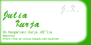 julia kurja business card